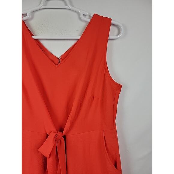 MSK Orange Sleeveless V Neck Knotted Front Wide Leg Jumpsuit Women's Plus 1X - Picture 4 of 12
